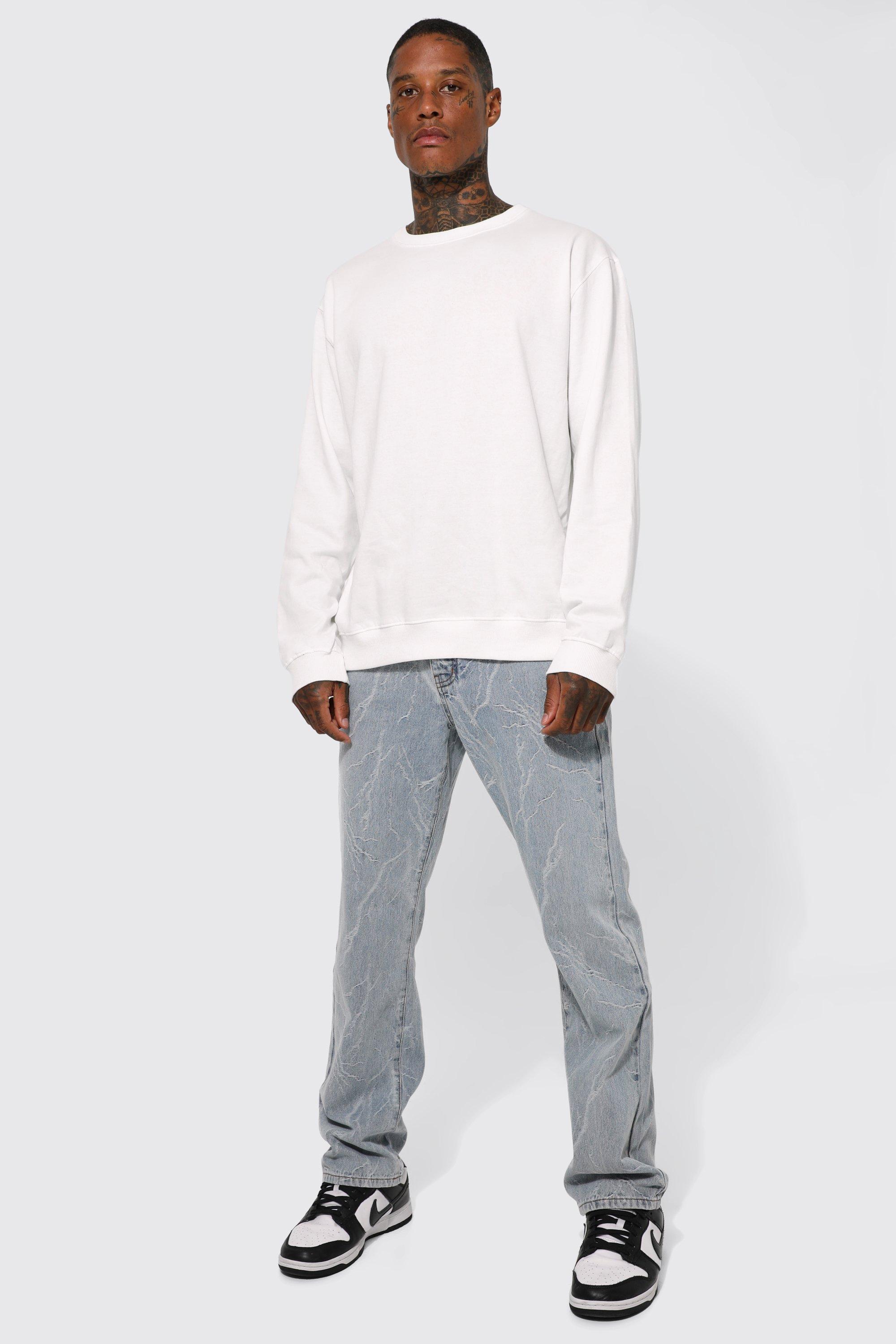 Relaxed Fit Lightning Jacquard Jeans | boohoo USA